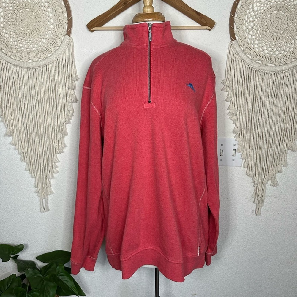 Tommy bahama pale red 1/4 zip pullover sweatshirt men’s size XL